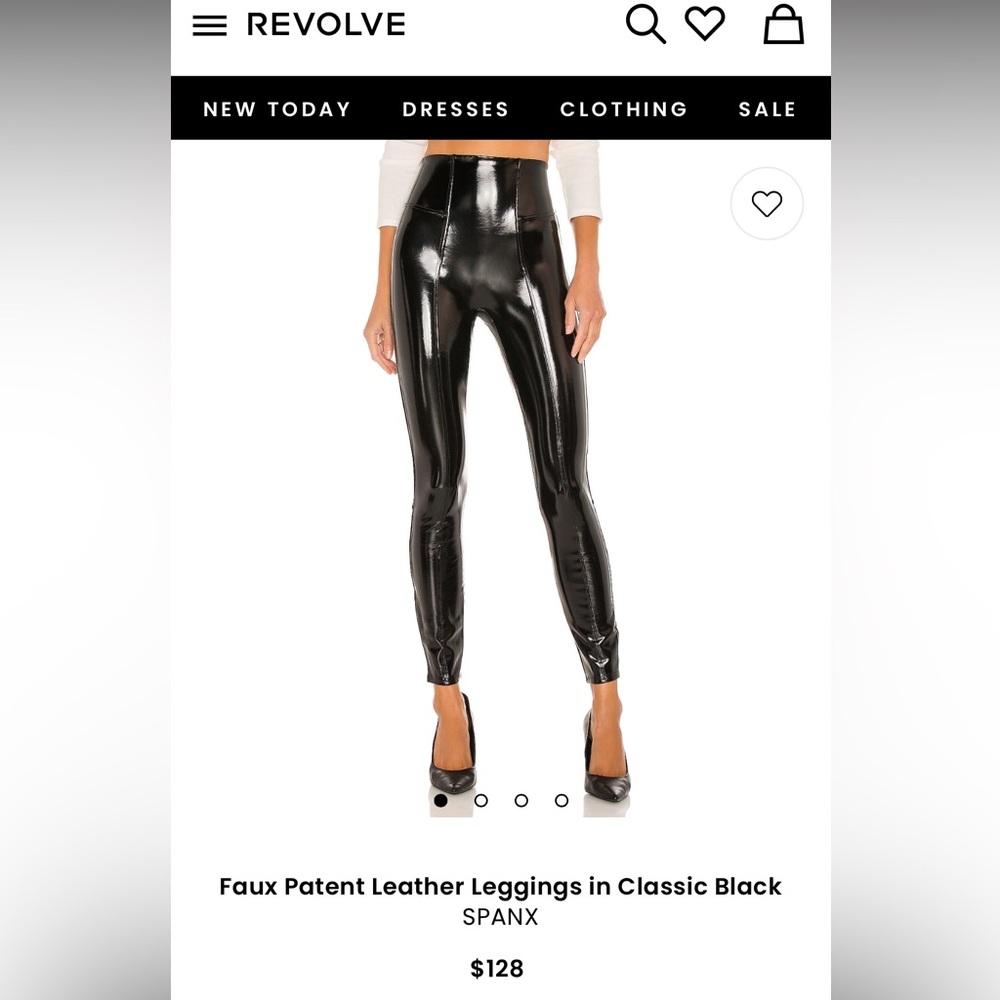 Spanx Faux Patent Leather Leggings in Classic Black Retail $128 size small